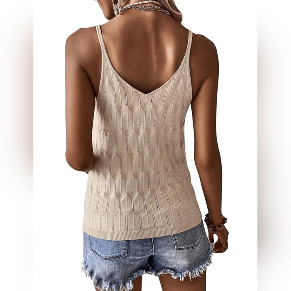 2 FOR 1!! Amazon | Orange Sleeveless Knit Top + Beige (Same), Ptp 17" - Picture 4 of 11